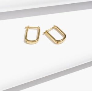 Brand New Madewell Demi-Fine Carabiner Gold Hoop Earrings